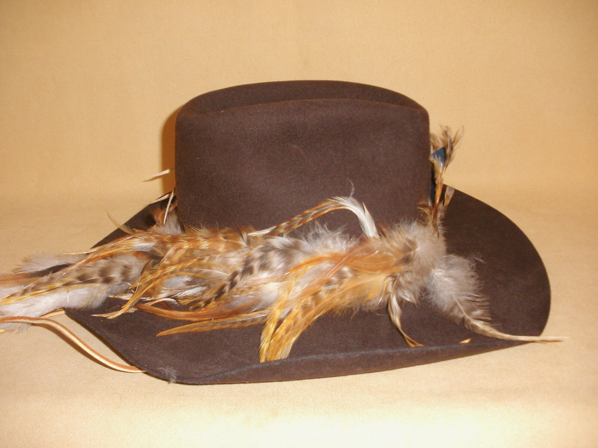 Vintage American Hat Company Brown Cowboy Hat w/ Long 