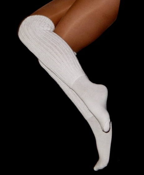 Hooters Uniform Large Length White Scrunchie Socks Gunstig Kaufen Ebay