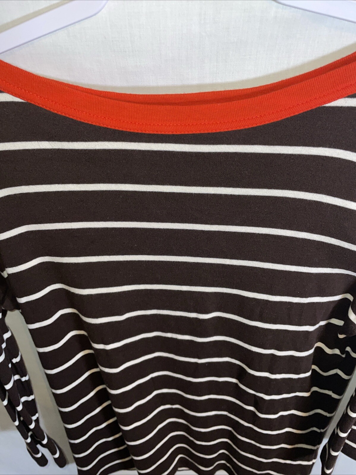 Lauren Ralph Lauren Dressy Blouse Womens Size XL Brown Striped Going Out Party thumbnail 3