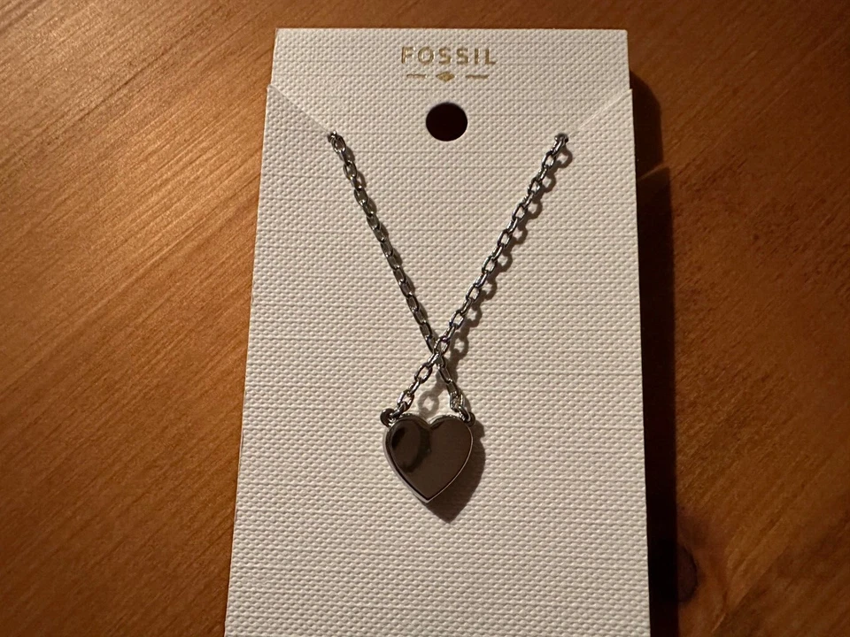 FOSSIL Damenkette Kette silberfarben mit Herz mit Steinchen JOA00243040 NEU - Bild 2 von 4