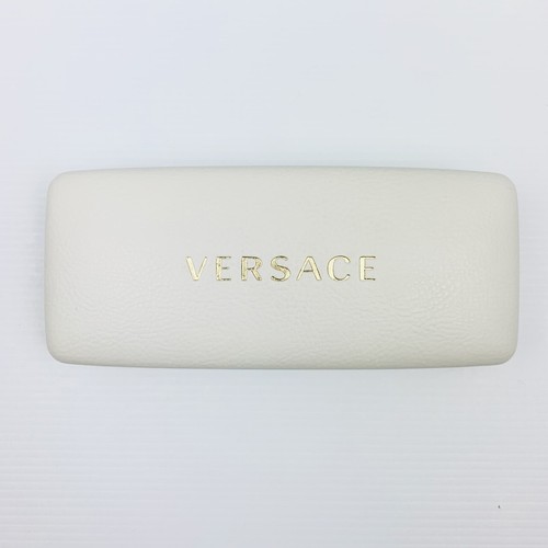 VERSACE White Eye Glasses Sunglasses Case Designer Snap Close Authentic Case