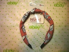 Scunci Pink Floral Tropical Headband Pink White Black 1 Inch Wide New