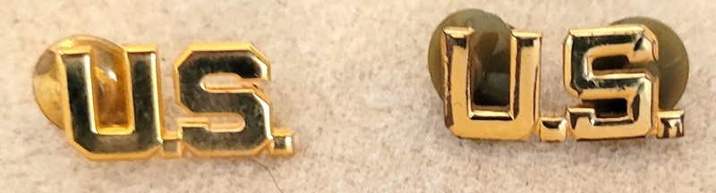 WWII U. S. Army Officer U. S. Clutch Back Collar Insignia Original civil