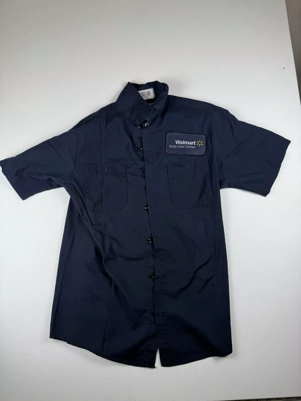 XXL Walmart Auto Care Center Small Button Up Shirt Employee Short Sleeve Uniform