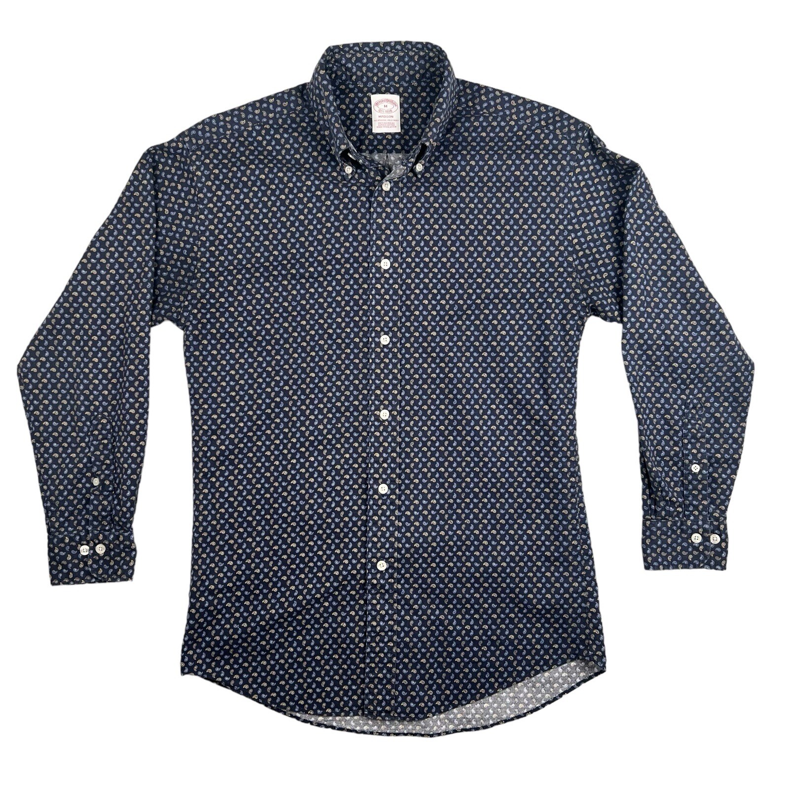 Brooks Brothers Shirt Men's Medium Madison Blue Paisley Allover Print Bandana image 5