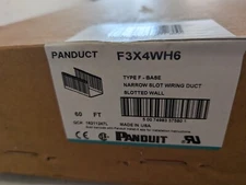 New, Panduit, F3X4WH6, Wire Duct, Narrow Slot, White, 3.25 W X 4 D - Box of 10