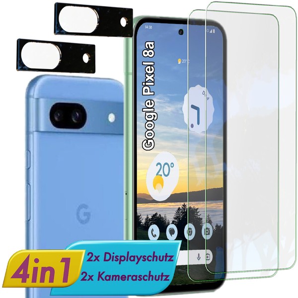 FüR Pixel 8A Display & Kamera Schutzglas Panzerfolie Linsen 9H Glas Schutz Folie-image