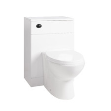 WC Unit Bathroom Vanity Round/Shape BTWToilet with Seat + Cistern Black Flush