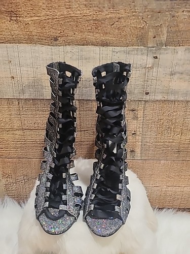steve madden womens stilettos size 7 Silver Glitter - Picture 3 of 5