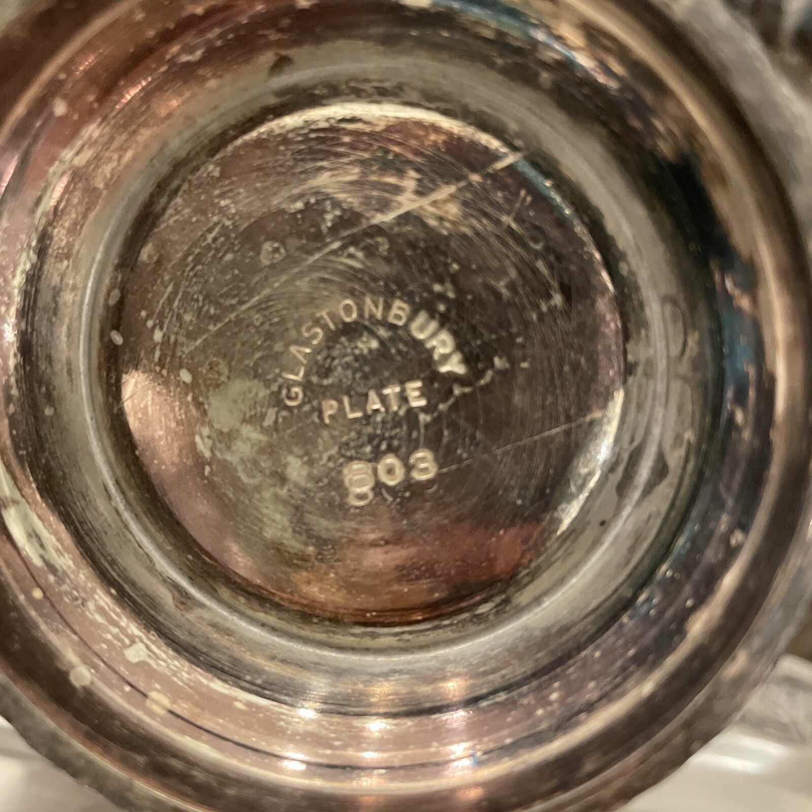 VINTAGE GLASTONBURY SILVER PLATE PLATTER Serving TRAY 804 Creamer