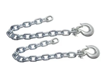 (2 Pack) 5/16"x30" Trailer Safety Chains Grade 30 Steel w/ 3/8" Clevis Slip Hook