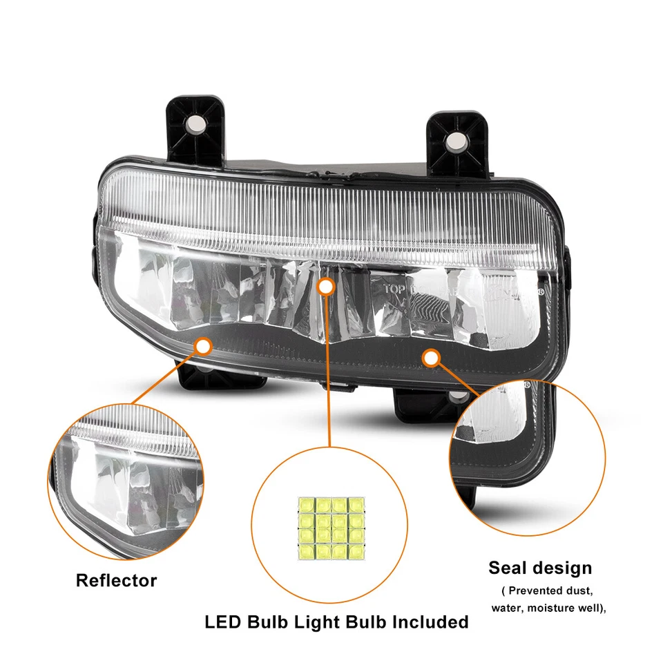 Pair For 2019-2024 Dodge Ram 1500 2500 3500 LED Bumper Fog Lights+Switch Kits - Image 3 of 4