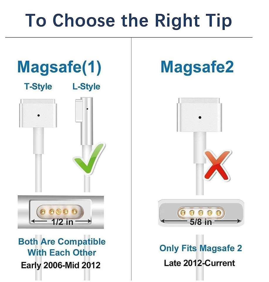 Cargador adaptador de corriente punta L 60 W para MacBook y MacBook Pro de 13"" 2006-2012/genuino Foto 3 de 4