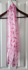 Pink Ribbon Cancer Scarf- "Breast Cancer Awareness" - Approximately 8" x 56"