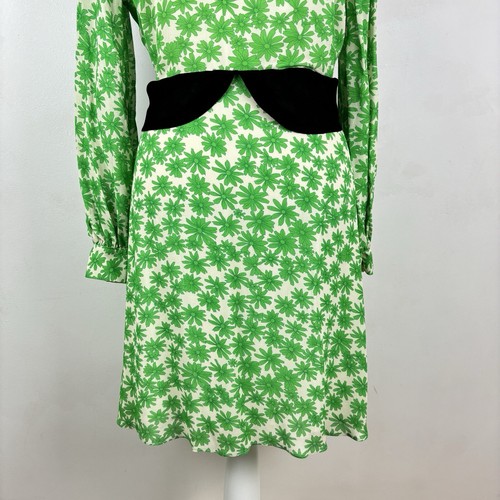 Ted Baker Minikleid Blumenmuster grün Peter Pan Kragen Spitze Cut Out Gr. 4 UK 12 - Bild 7 von 21