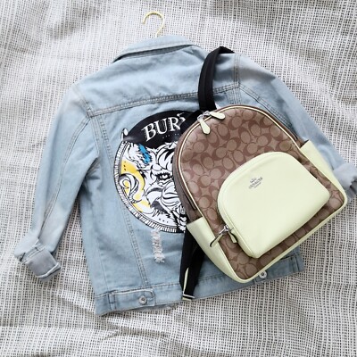 New Coach Court Backpack In Signature Canvas Khaki/ Pale  display picture 2
