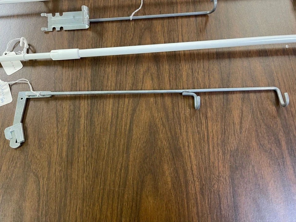 9 pieces Misc. Retail Shelving Metal Hardware- Flag Sign Holders - Image 4 of 4