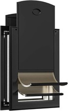 Classicmacher Weatherproof Dog Door, Aluminum Frame, Telescoping Tunnel, Black