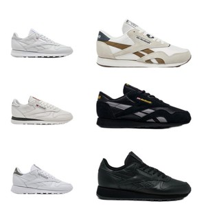 Reebok Classic Leather Classic Nylon Blanco Negro Gris Café Zapatos Casuales Hombre