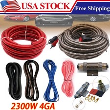 Car Audio 4 Gauge Cable Kit Amp Amplifier Install RCA Subwoofer Sub Wiring 2300W