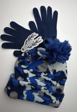Pom Beanie Hat And Mittens Set Boys One Size Stretch Outdoor