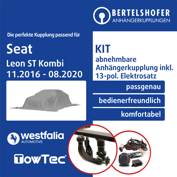 FüR Seat Leon ST Kombi Typ 5F8 11.2016-08.2020 AHK Abn +13Pol Spez E-Satz TOP-image