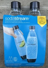 SodaStream 1L Classic DWS Carbonating Bottle Black (twinpack)