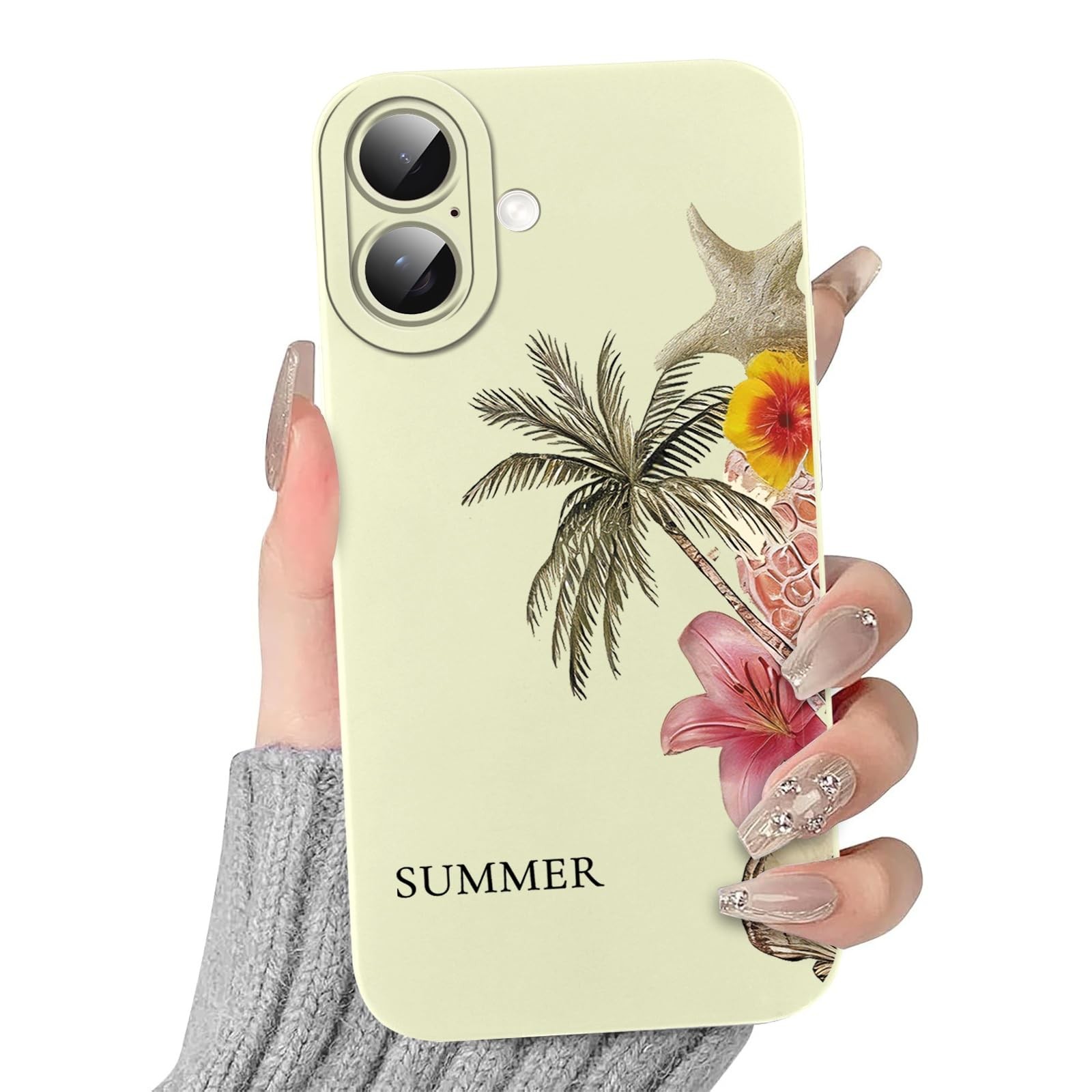 Coque iPhone 17 esthétique plage avec étui silicone fruits motif