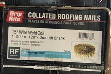 Grip Rite GRCR5DGAL 1.75 x 0.12 x 15 Deg. Wire Collated Galvanized Coil Roof...