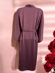 Victoria's Secret Satin Kimono Robe Size M/L Dusty Rose Soft Sexy Calf Length 