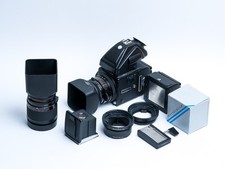 Hasselblad 503CX Black Kit CF 80mm CF 120mm PME45 A12 x2 Acute-Matte Film Tested