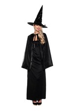 Witch Cape and Hat Adult Costume Set  Black