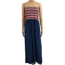 Rachel Rachel Roy LARGE Blue Bandage Top Strapless Sheath Maxi Tube Dress