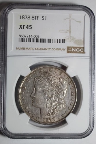 1878 8TF Morgan Silver Dollar XF45 NGC #003
