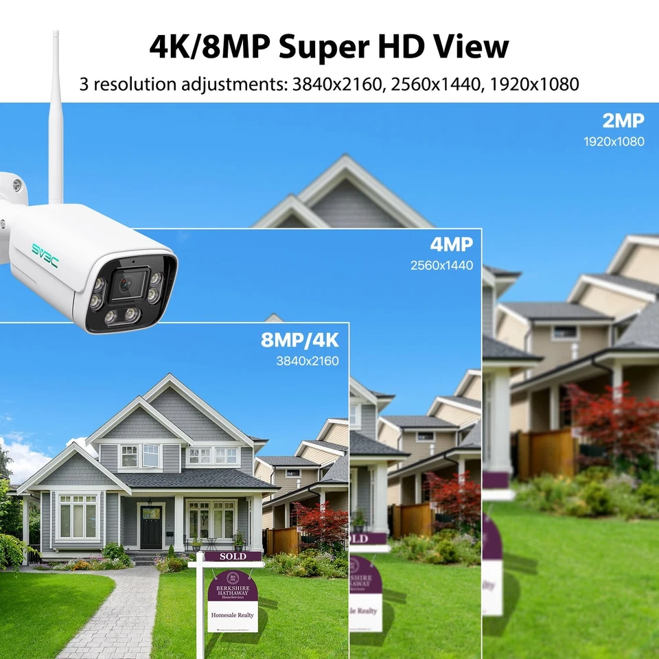 4K WiFi IP Camera Outdoor, 8MP Wired Bullet Security Cameras with Floodlight ... - Image 2 of 4