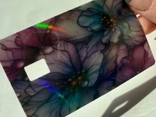Iridescent Flowers with Holographic cover Credit / Debit Card Skin