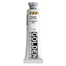 Heavy Body Acrylic Paint 2 fl. oz. Tube, Iridescent Gold Fine, Pro, Semi-Clear