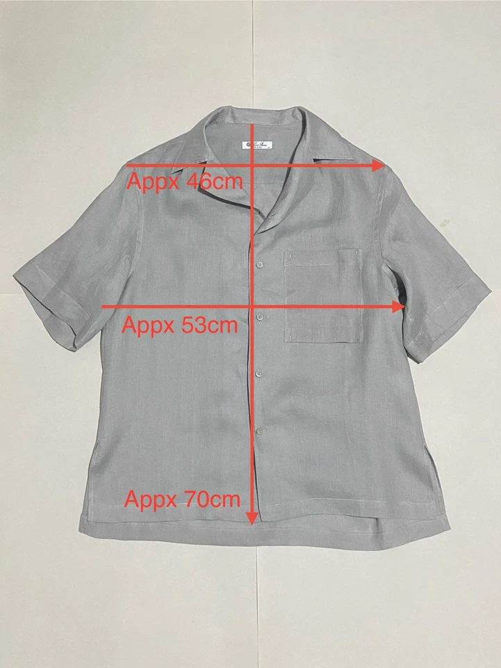 Camisa de lino Loro Piana Federico para hombre con botones talla XS en viento aireado (gris) Foto 3 de 4