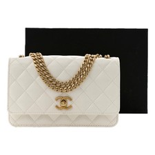 Chanel Pillow Crush Lambskin Quilted Wallet On Chain White Crossbody Bag