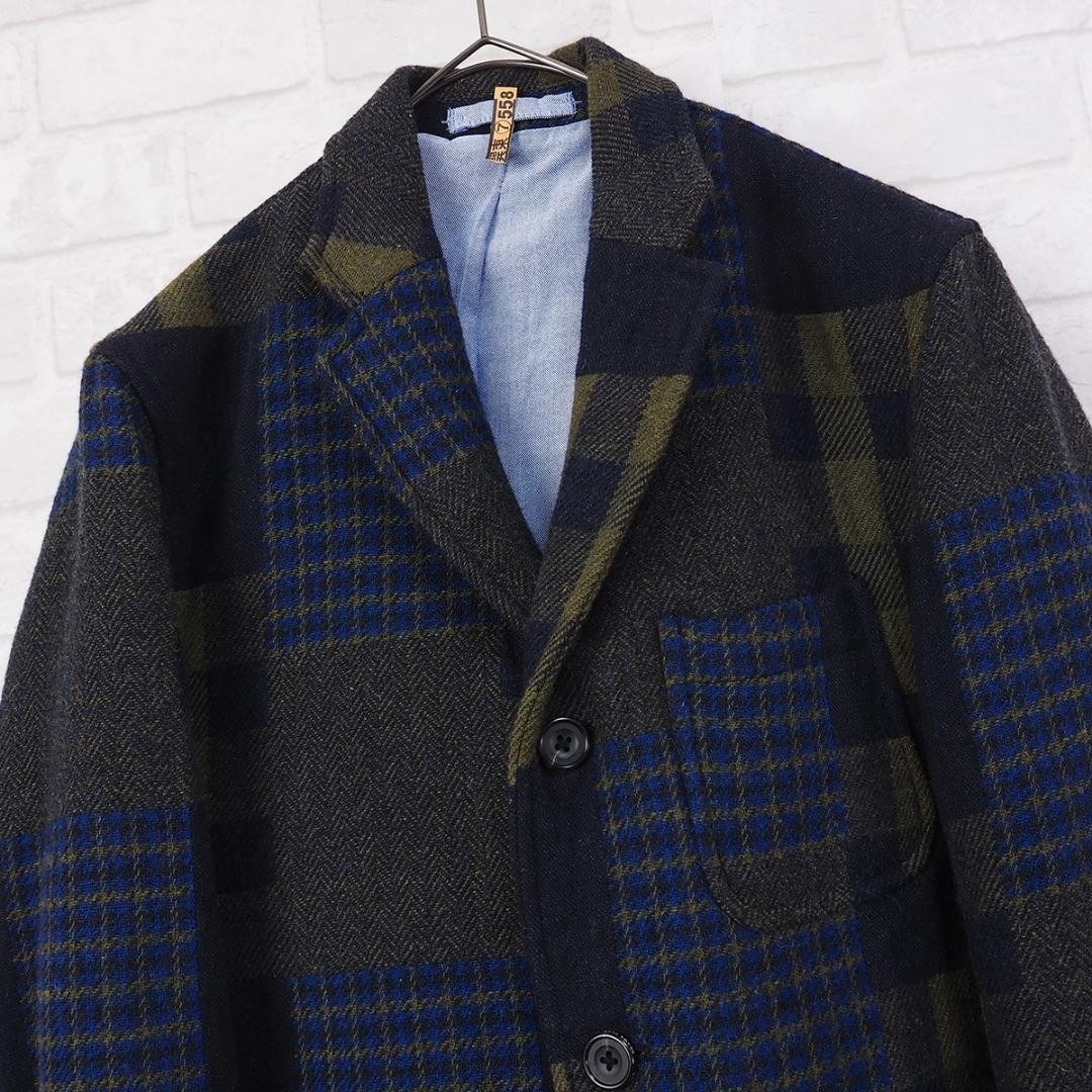 Beams Plus Patchwork Wool Tailored Jacket Size S … - image 11