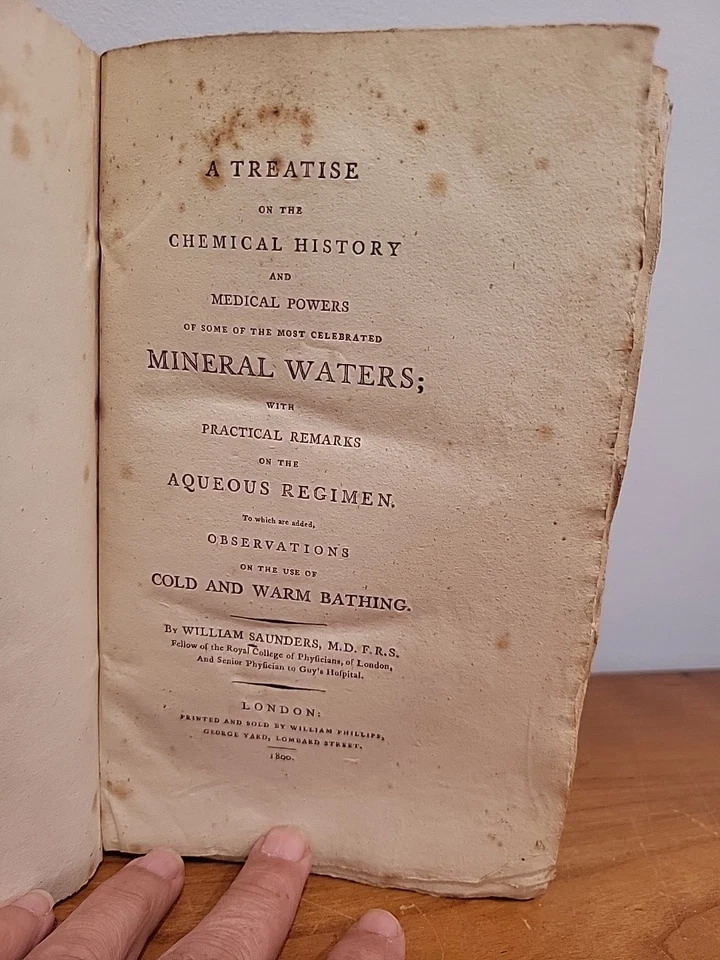 1800 William Saunders Treatise of Chemical History Mineral Water First Science - Imagem 2 de 4