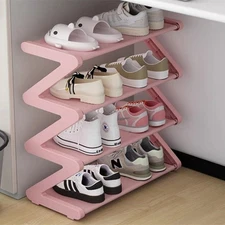 4-Tier Modern Shoe Storage Rack Space Saving Entryway Organizer Shoes Accessory