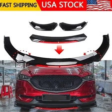 Front Bumper Lip Spoiler+Splitter Body Kit glossy Black For Mazda 2 3 5 CX3 CX5