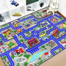 Capslpad Kids Rug Educational Play 6.6' x 5' x 6'6" Rectangular , Blue