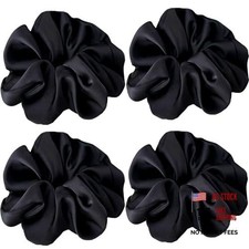 Women's 5.2" Large Satin Scrunchie - Classic Black