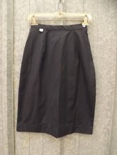 Vtg 1960s NEW Summer Season Lightweight Dk Blue 50/50 A-Line Skirt Womens Sz S