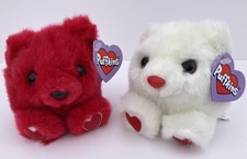Puffkins SWIBCO Valentines Set HUGS  KISSES Bears with Tags Red White Bears