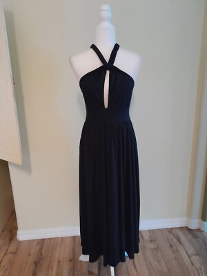 Free People Halter Tie Neck Midi Dress Black Small New | eBay