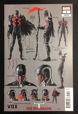 DEATH OF INHUMANS 1 VARIANT KAARE ANDREWS DESIGN 1st app VOX V 1 AVENGERS X MEN