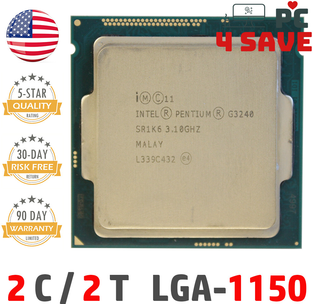 4th Gen Intel Pentium G3240 CPU 3.1 GHz 2-Core 3MB LGA-1150